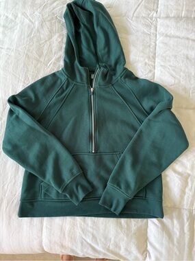 Danskin Teal Green Half-Zip Hooded Sweatshirt